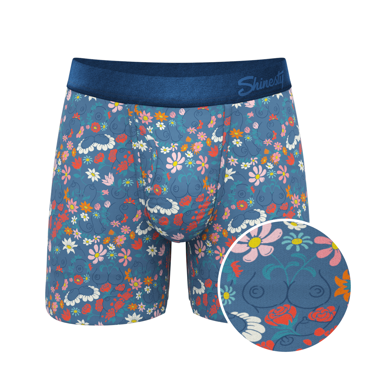 The Gardening Nips | Busty Floral Ball Hammock® Pouch Underwear With Fly - Shinesty