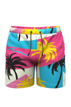 The SoCal Summer | Black and Pink Tropical Ball Hammock® Pouch 8" Swim Trunks - Shinesty