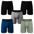 The 5 Solids | Long Leg Ball Hammock® Pouch Underwear With Fly 5 Pack - Shinesty