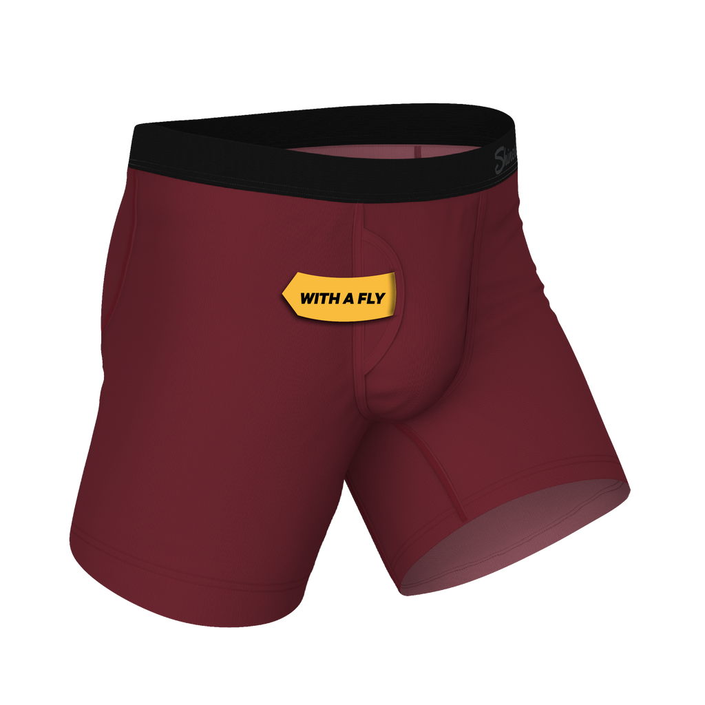The Sommelier | Burgundy Ball Hammock® Pouch Underwear With Fly - Shinesty