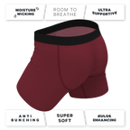 The Sommelier | Burgundy Ball Hammock® Pouch Underwear With Fly - Shinesty