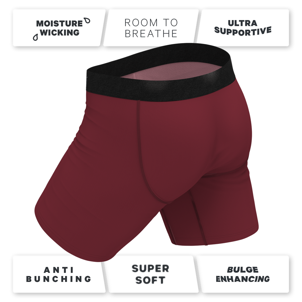 The Sommelier | Burgundy Ball Hammock® Boxer - Long Leg - Shinesty