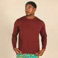 The Sommelier | Burgundy SleepDeep™ Men’s Long Sleeve Pajama Shirt - Shinesty
