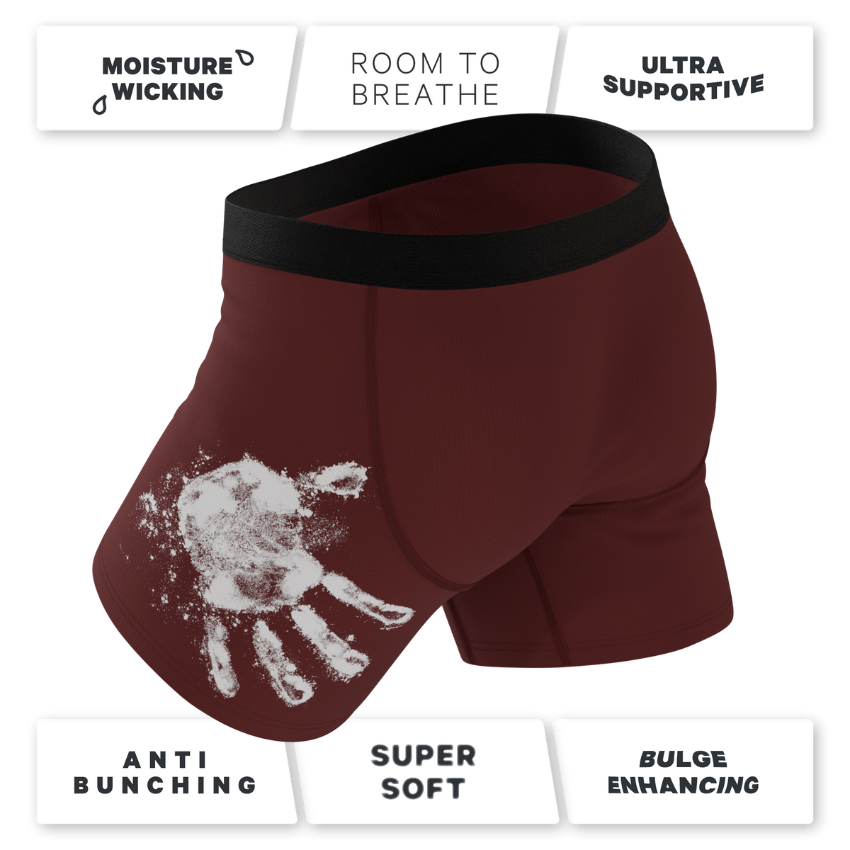 The Sous Chef | Flour Hand Print Ball Hammock® Pouch Underwear With Fly - Shinesty
