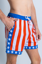 The Spacious Skies | Retro Usa Ball Hammock® Pouch 8" Swim Trunks - Shinesty