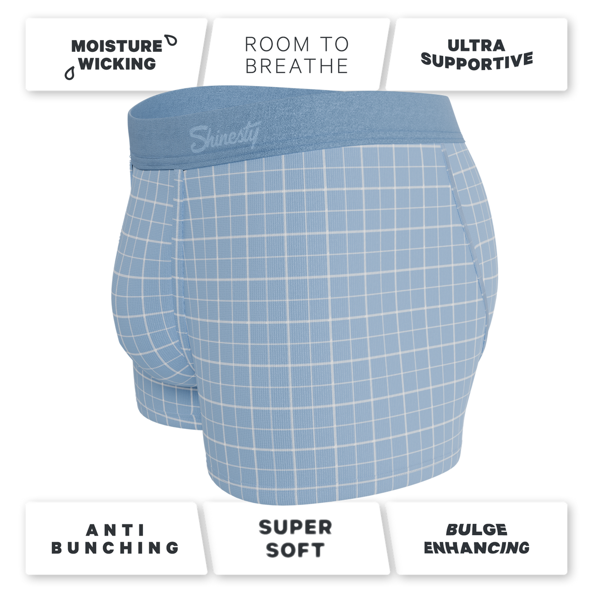 The Spick & Span | Window Pane Plaid Ball Hammock® Pouch Trunks Underwear - Shinesty