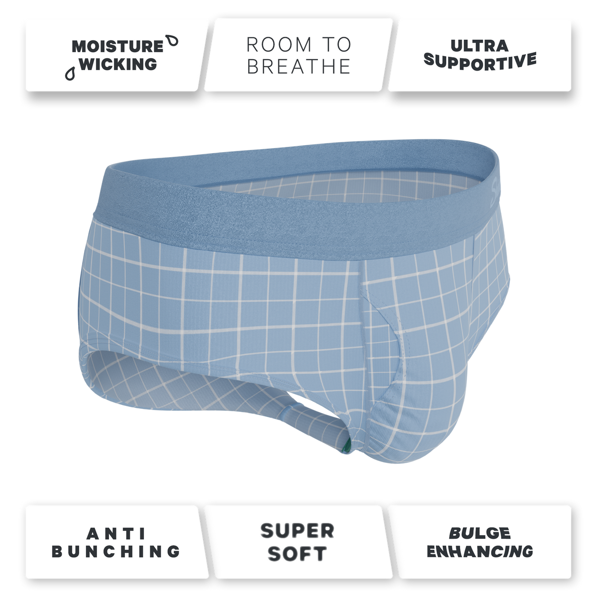 The Spick & Span | Window Pane Plaid Ball Hammock® Pouch Underwear Briefs - Shinesty