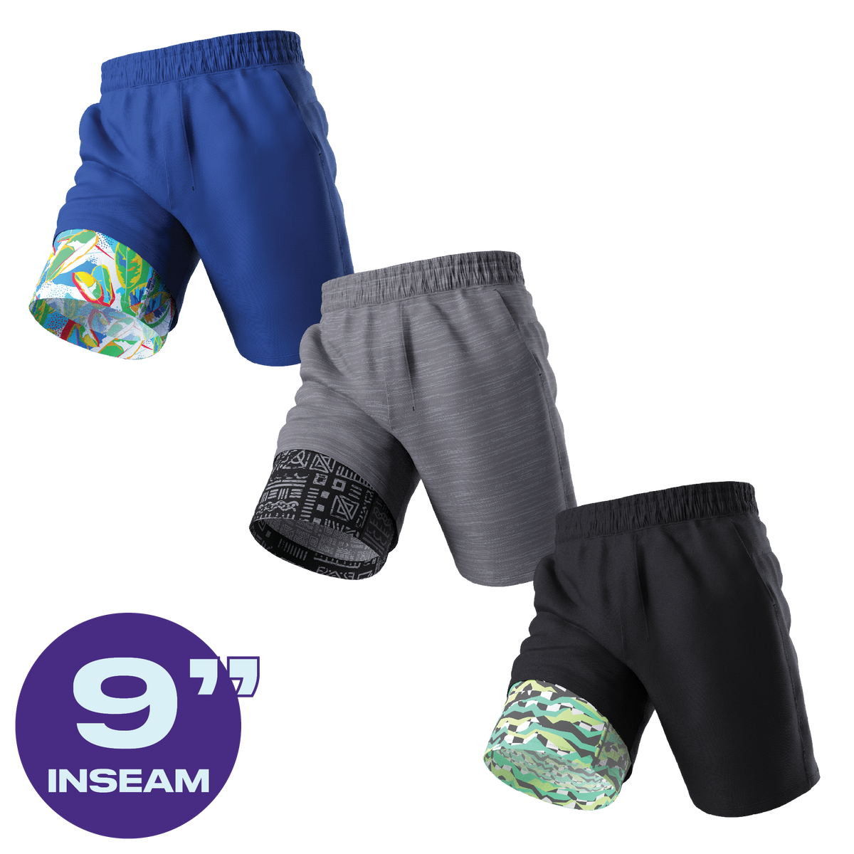 The Spring Drop | Ball Hammock® 9 Inch Athletic Shorts 3 Pack - Shinesty