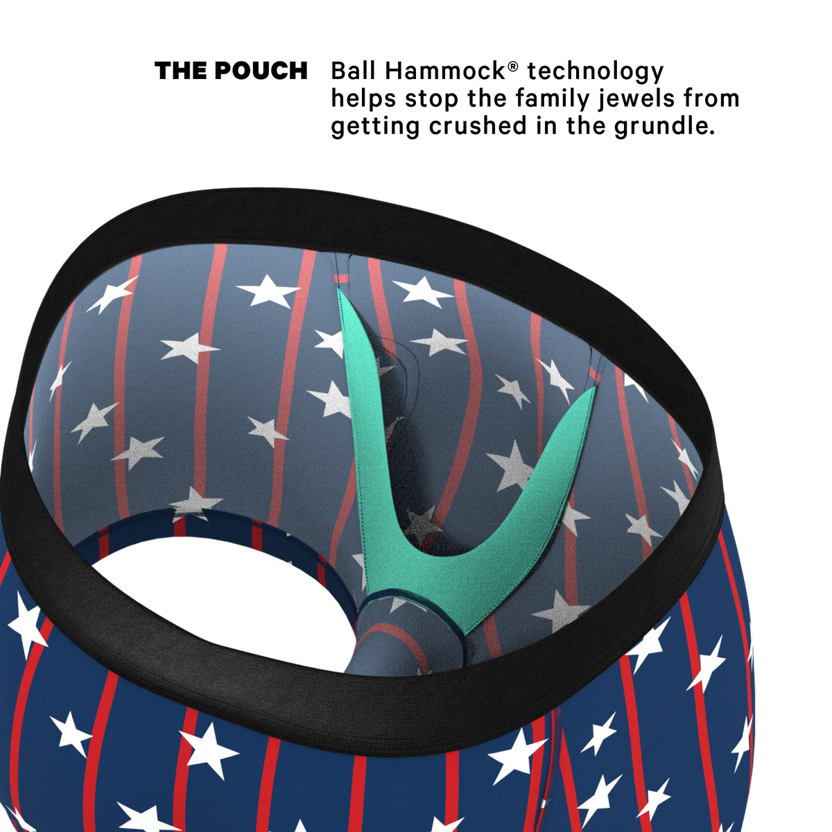 The Stars & Stripes | USA Pinstripe Ball Hammock® Pouch Trunks Underwear - Shinesty