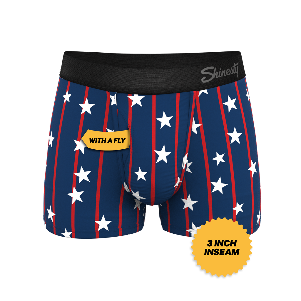 The Stars & Stripes | USA Pinstripe Ball Hammock® Pouch Trunks Underwear - Shinesty