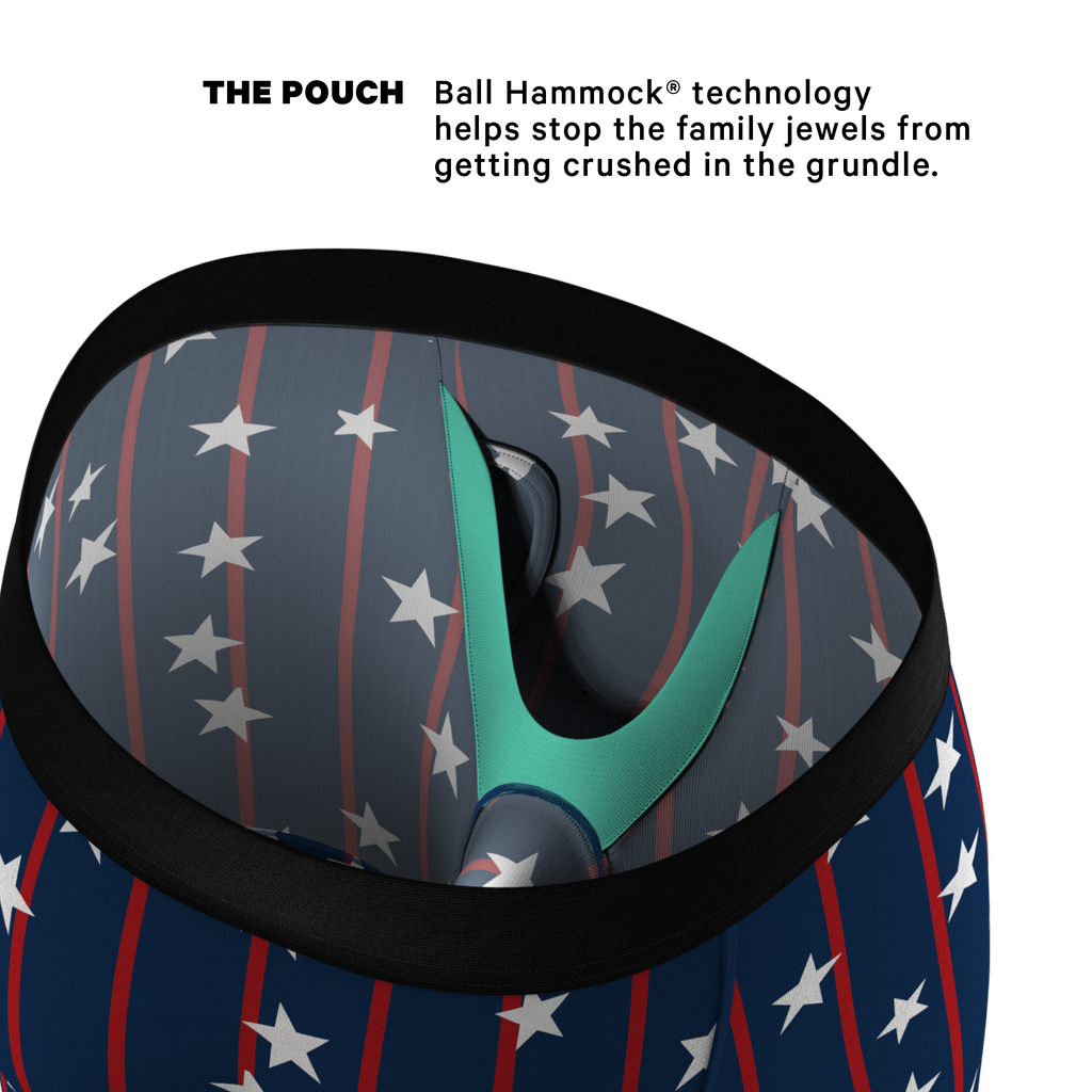 The Stars & Stripes | USA Pinstripe Ball Hammock® Boxer - Long Leg - Shinesty