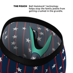 The Stars & Stripes | USA Pinstripe Ball Hammock® Boxer - Long Leg - Shinesty