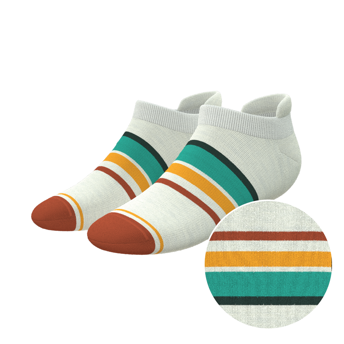 The Stellar | Retro Stripe Heel Hammock™ Ankle Socks - Shinesty