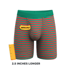 The Stripe Club | Christmas Striped Ball Hammock® Boxer - Long Leg - Shinesty