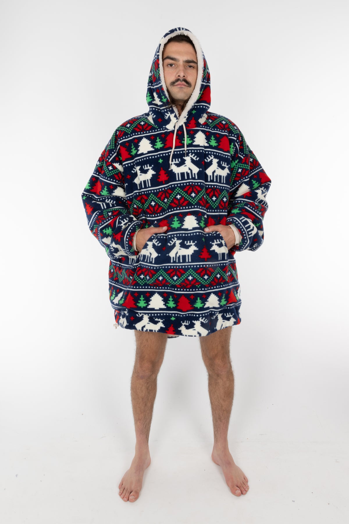 The Caribou Lous | Reversible Christmas Fur Hoodie - Shinesty