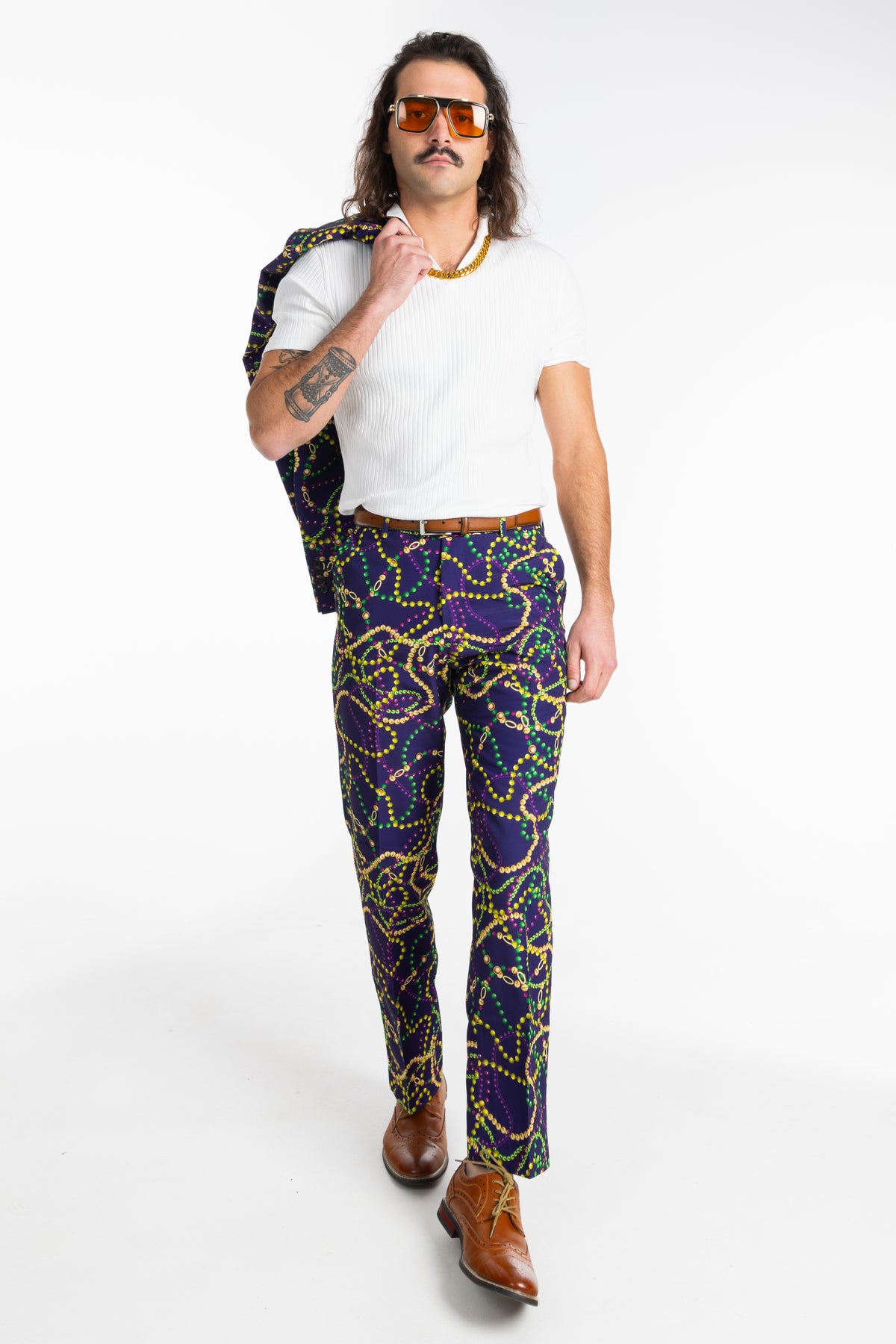 The Carnival Krewe | Mardi Gras Beads Suit - Shinesty