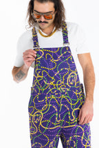 The Carnival Krewe | Mardi Gras Beads Men's Overalls - Shinesty