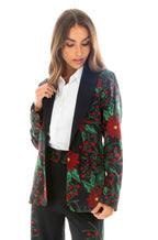 The Centerpiece | Poinsettia Women's Christmas Blazer - Shinesty