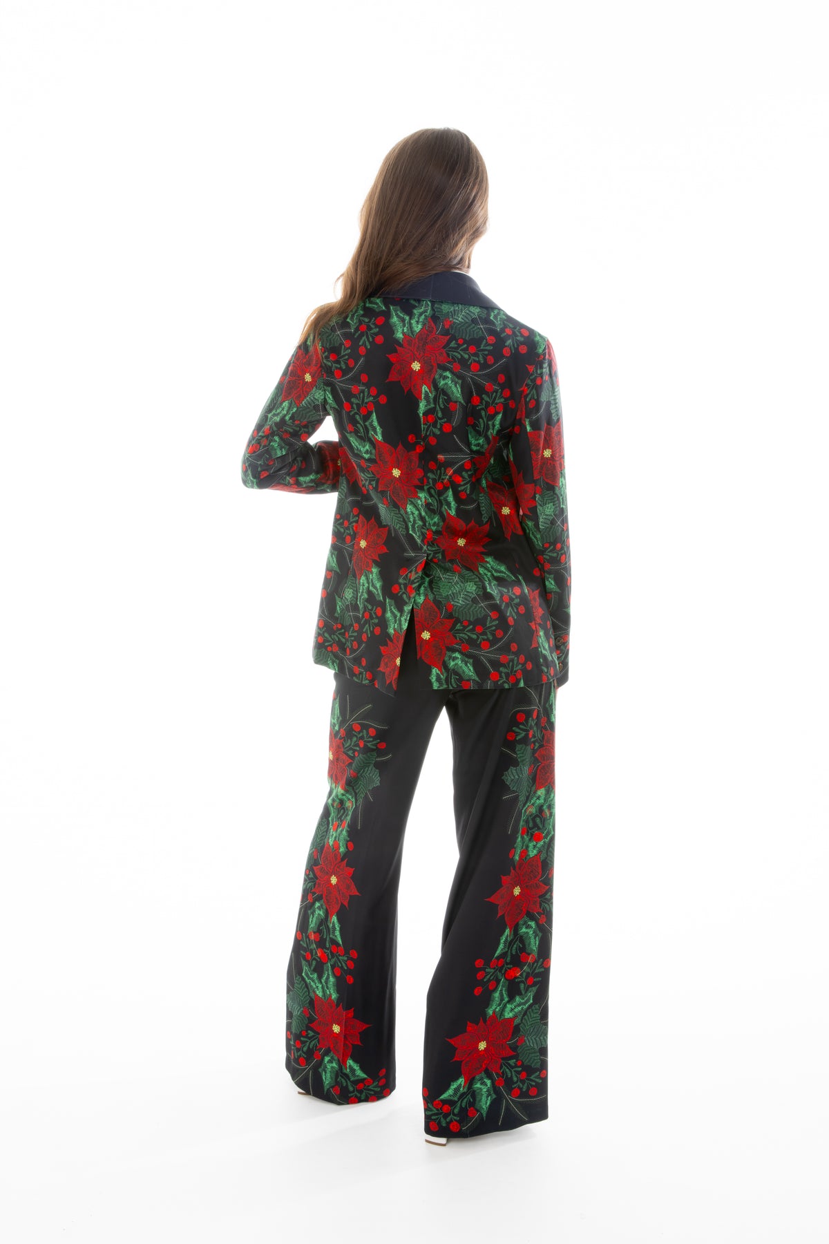 The Centerpiece | Poinsettia Women's Christmas Blazer - Shinesty