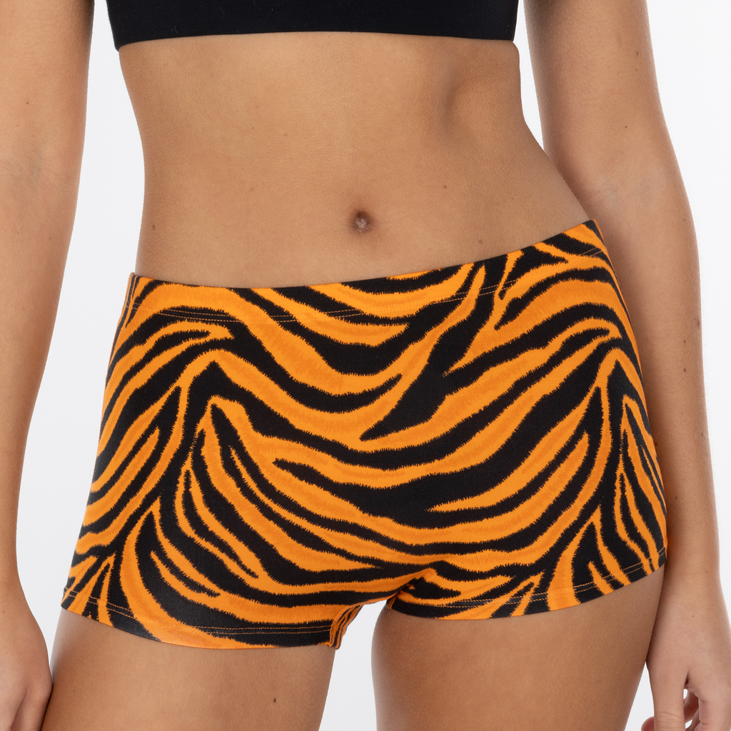 The Feral Feline | Tiger Print Modal Boyshort Underwear - Shinesty
