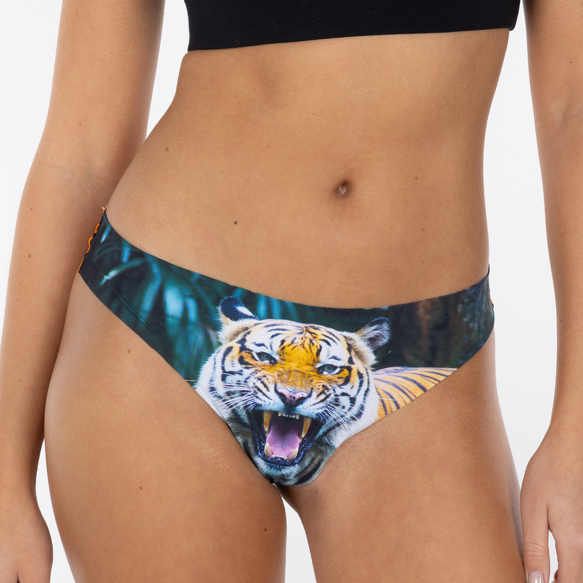 The Feral Feline | Tiger Seamless Thong - Shinesty