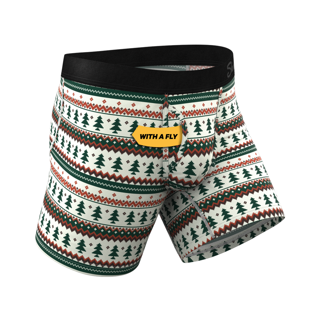 The Stuffed Stocking | Fair Isle Christmas Tree Ball Hammock® Pouch Underwear With Fly - Shinesty