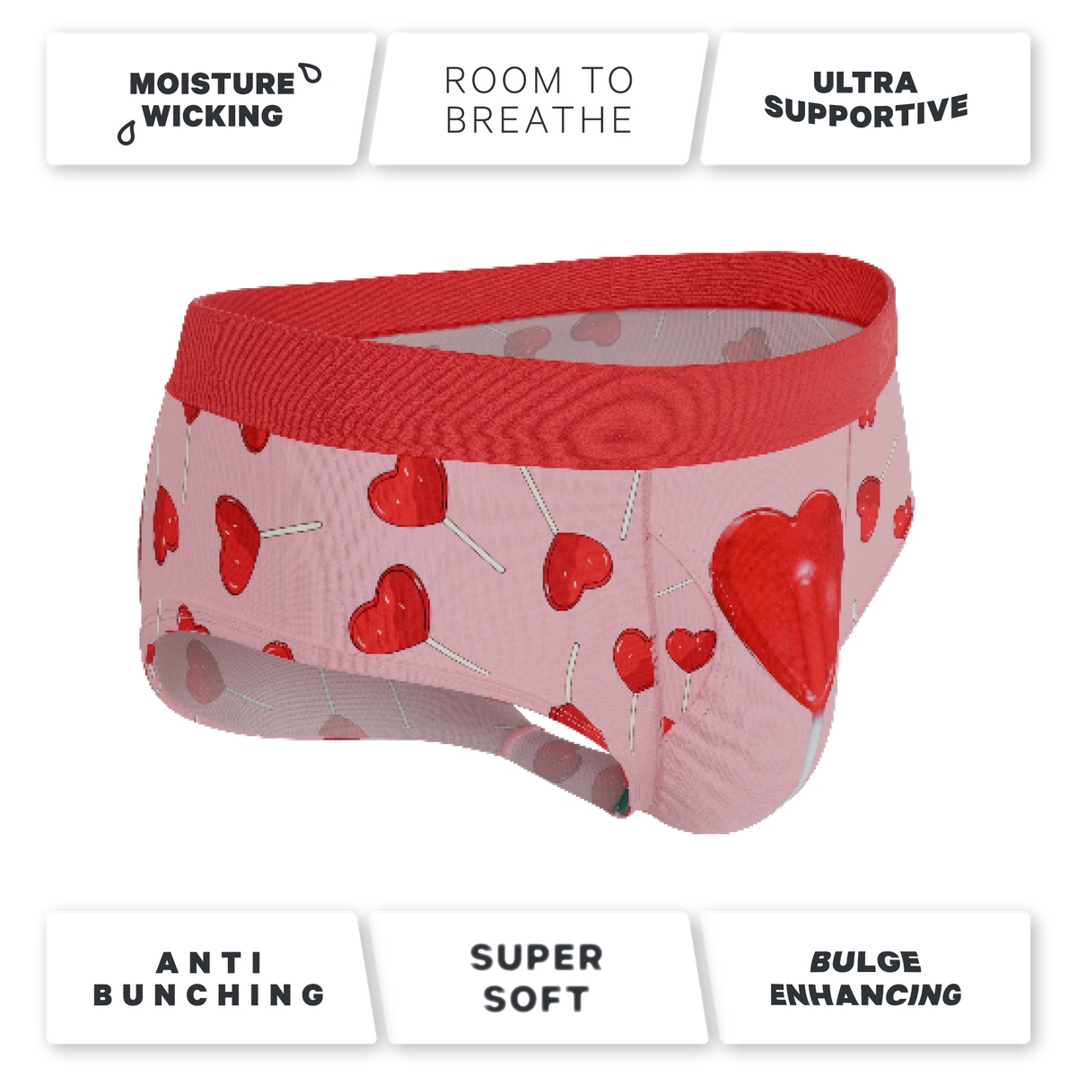 The Suckered In | Heart Lollipop Ball Hammock® Pouch Underwear Briefs - Shinesty