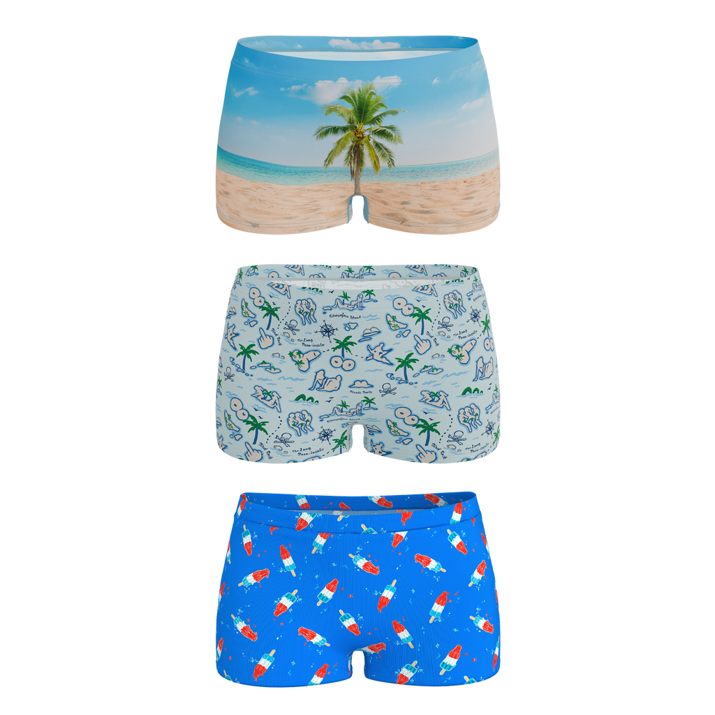 The Women Summer Essentials | Boyshort Underwear 3 Pack - Shinesty