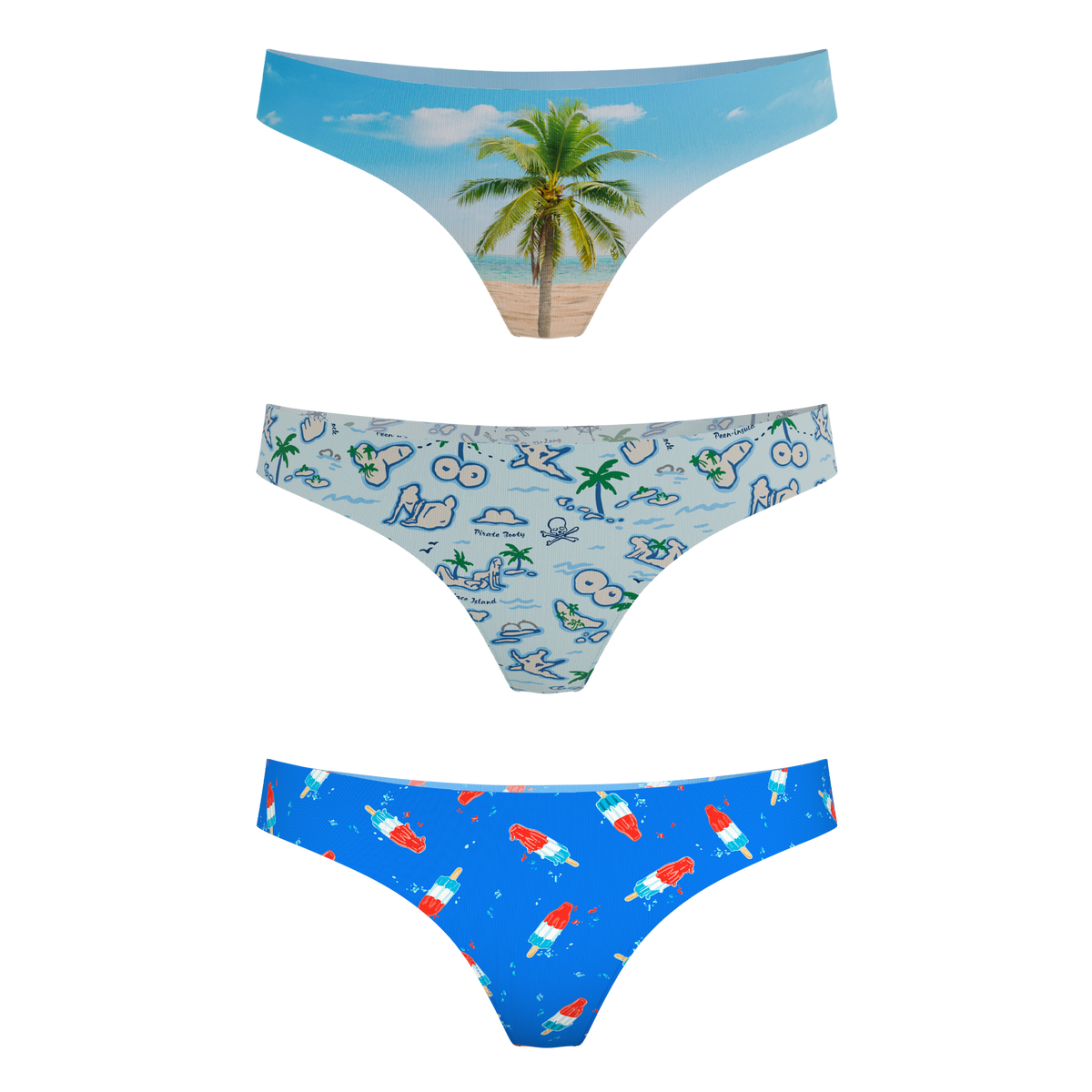 The Women Summer Essentials | Women's Thong Underwear 3 Pack - Shinesty