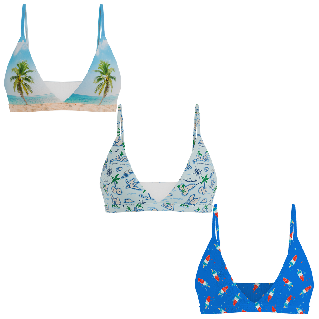The Women Summer Essentials | Boob Hammock™ Triangle Bralette 3 Pack - Shinesty