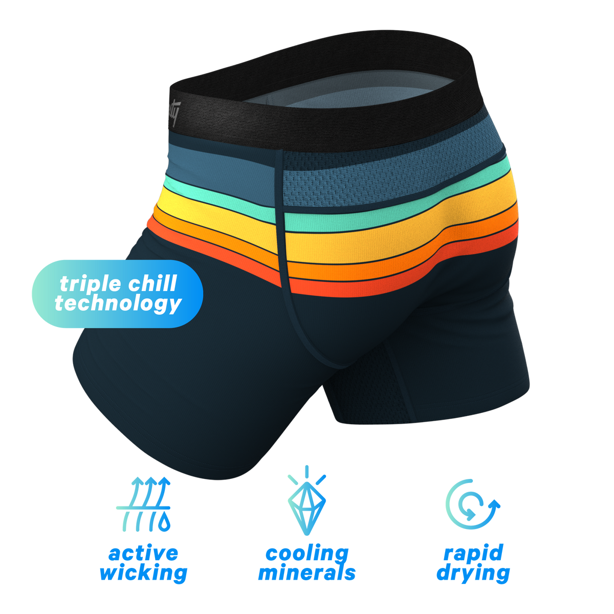 The Summer Solstice | Retro Stripes paradICE™ Cooling Ball Hammock® Underwear - Shinesty
