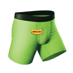 The Supernova | Bright Green Ball Hammock® Pouch Underwear With Fly - Shinesty