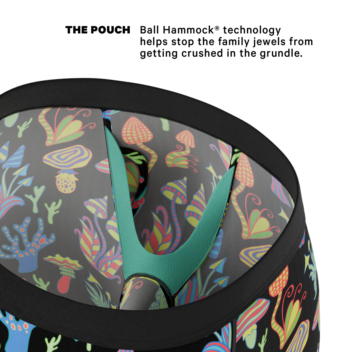 The Super Shroom | Neon Mushrooms Ball Hammock® Boxer - Long Leg - Shinesty