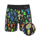 The Super Shroom | Neon Mushrooms Ball Hammock® Pouch Underwear With Fly - Shinesty