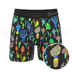 The Super Shroom | Neon Mushrooms Ball Hammock® Pouch Underwear With Fly - Shinesty