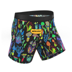 The Super Shroom | Neon Mushrooms Ball Hammock® Pouch Underwear With Fly - Shinesty