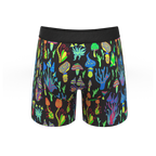 The Super Shroom | Neon Mushrooms Ball Hammock® Pouch Underwear With Fly - Shinesty