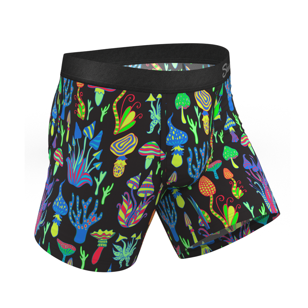 The Super Shroom | Neon Mushrooms Ball Hammock® Pouch Underwear - Shinesty