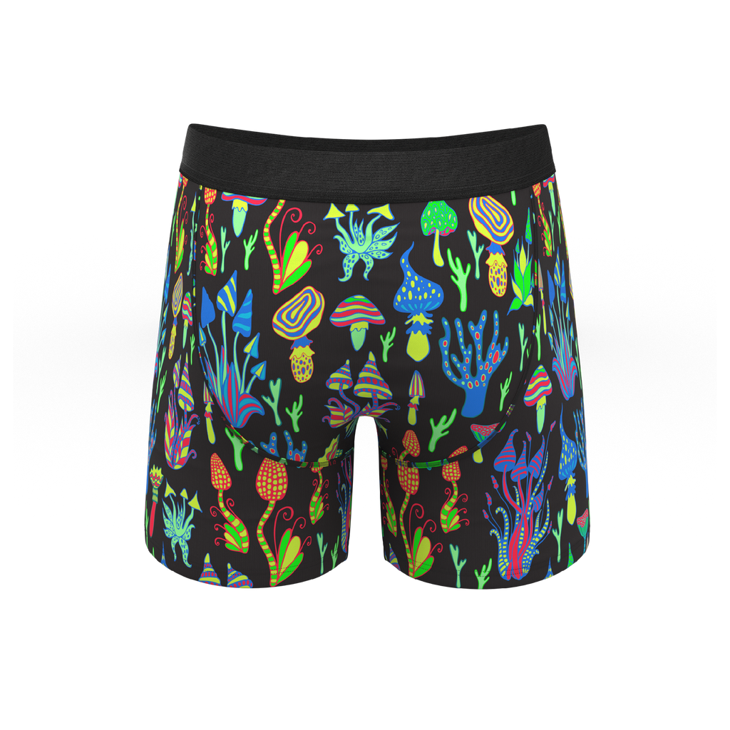 The Super Shroom | Neon Mushrooms Ball Hammock® Pouch Underwear - Shinesty