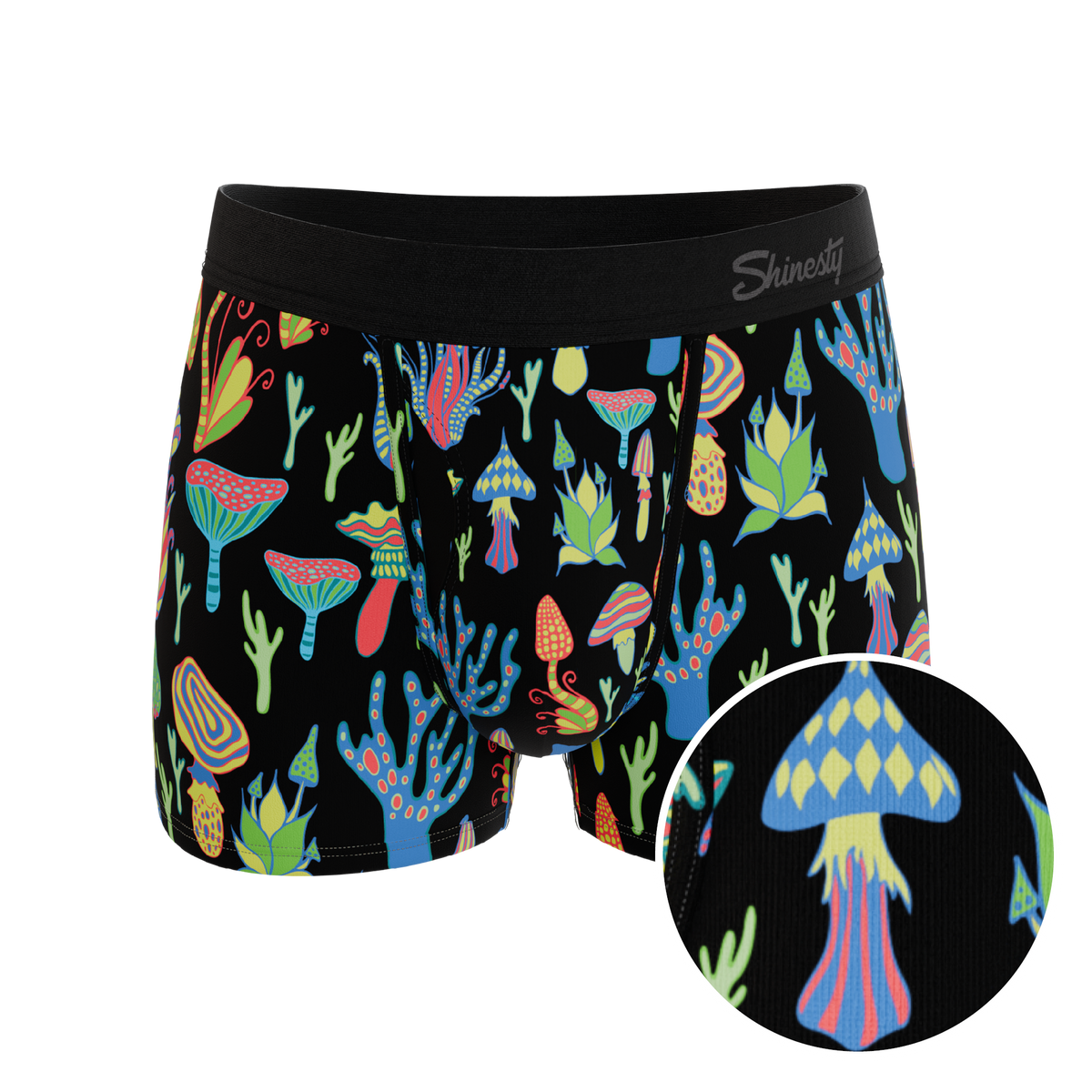 The Super Shroom | Neon Mushrooms Ball Hammock® Pouch Trunks Underwear - Shinesty