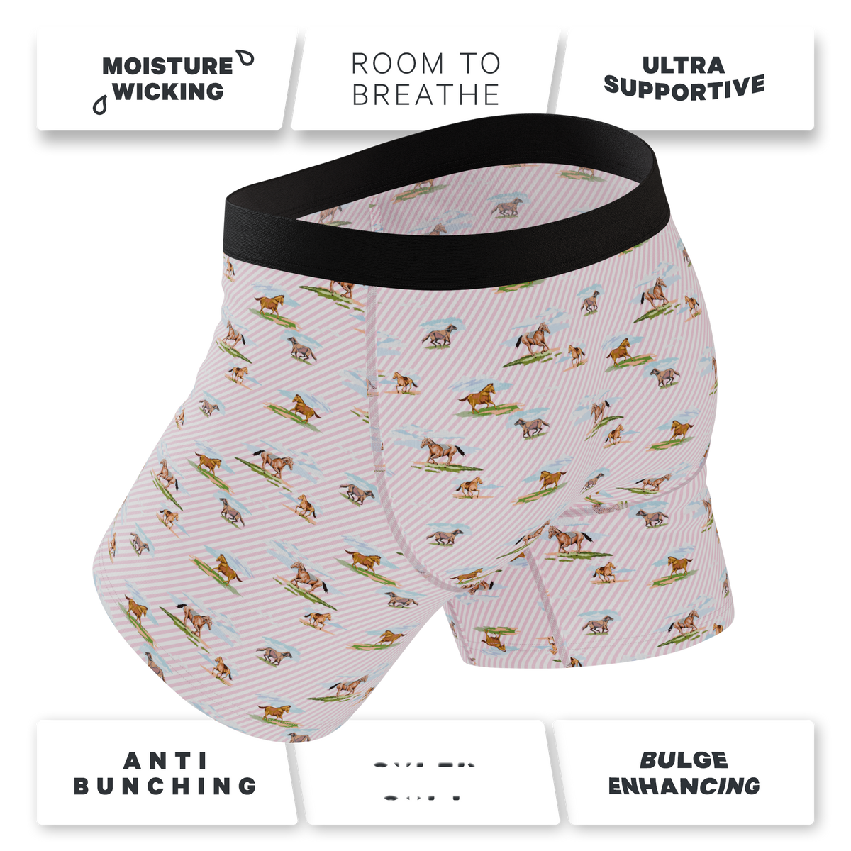 The Supreme Steed | Derby Horses Ball Hammock® Pouch Underwear With Fly - Shinesty