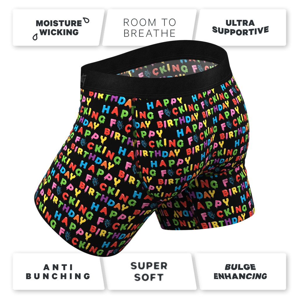 The Surprise Party | Birthday Balloons Ball Hammock® Pouch Underwear With Fly - Shinesty