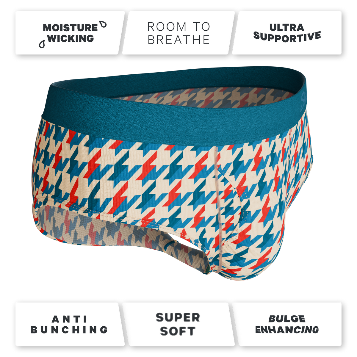 The Swanky | Retro Houndstooth Ball Hammock® Pouch Underwear Briefs - Shinesty