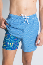 The Swim Lesson | Blue Wave Tropical Ball Hammock® Pouch 5" Swim Trunks - Shinesty