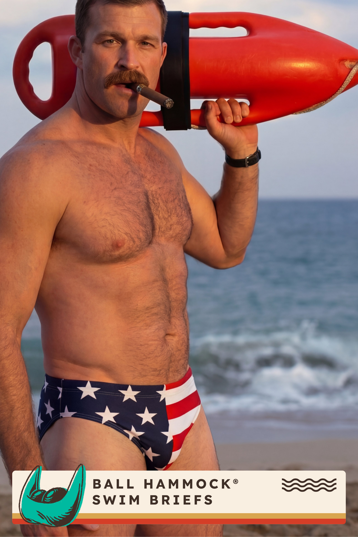 The Unsurpassed Ass | American Flag Ball Hammock® Pouch Swim Briefs - Shinesty