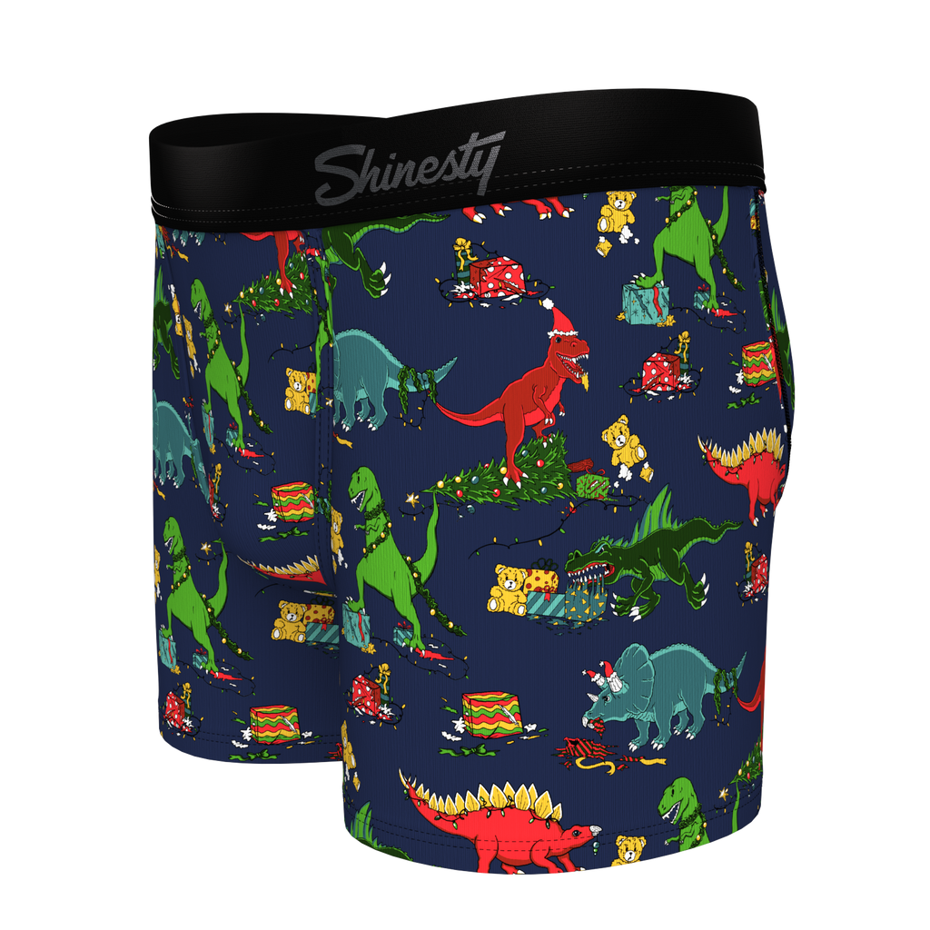 The T-Rexmas | Christmas Dinosaur Youth Boxer Briefs - Shinesty