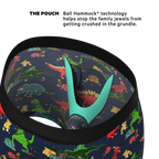 The T-Rexmas | Christmas Dinosaur Ball Hammock® Pouch Underwear With Fly - Shinesty