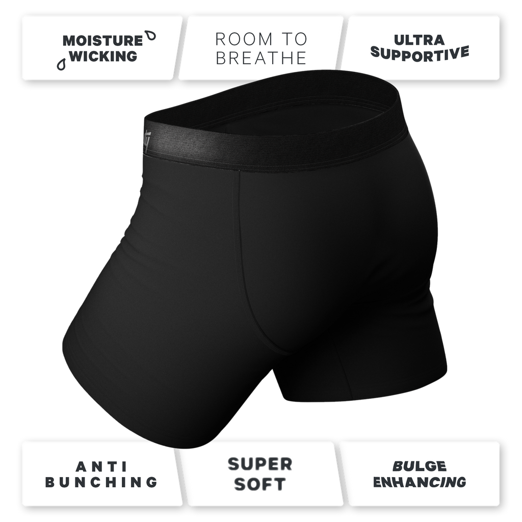The Zero Shades of Grey | Black Ball Hammock® Pouch Underwear With Fly 3 Pack - Shinesty
