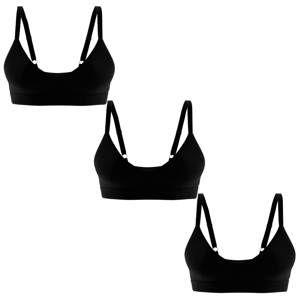 The Threat Level Midnight | Boob Hammock™ Plunge Bralette 3 Pack - Shinesty