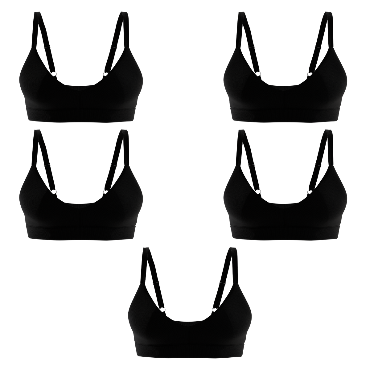 The Threat Level Midnight | Boob Hammock™ Plunge Bralette 5 Pack - Shinesty